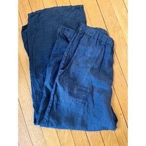 Flax Linen pants Blue Small